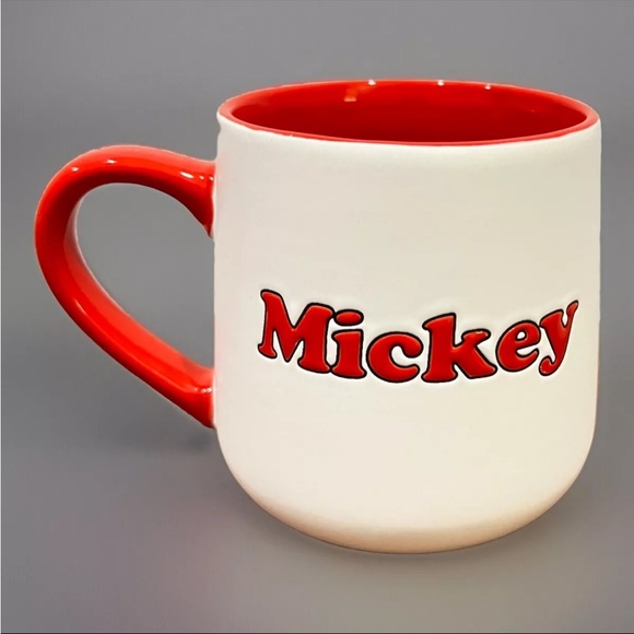 Mickey Disney Coffee Mug White/Red Interior NEW - Picture 2 of 4
